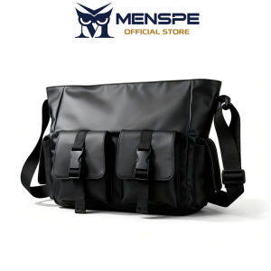 MENSPE กระเป๋าสะพายไหล่ผู้ชายถุงส่งสารกันน้ำกระเป๋าเดินทางธุรกิจกระเป๋าเดินทางขนาดใหญ่ข้ามร่างกายน้ำหนักเบากระเป๋าลำลองสบาย ๆ แฟชั่นกีฬาพักผ่อนกระเป๋าถนนสำหรับนักศึกษาวิทยาลัย