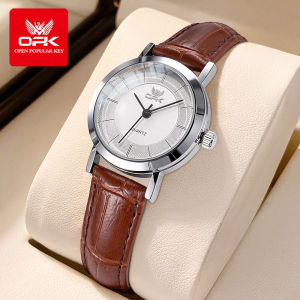 【Garansi Resmi】OPK jam tangan wanita terbaru 2025 elegan simple kulit jam tangan anti gores tahan air original import