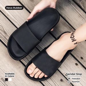 Sandal Selop Sandal Slip On Bahan Karet Sol Hitam Motif