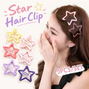 5Pcs Cute Colorful Star Barrettes Sweet Hair Pins Y2k INS Star Hairpins for Women Girls Fashion Hair Accessories