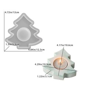 SIRENXI Silicone Khuôn làm đồ trang trí Giáng sinh Đa năng Tự làm Khuôn thạch cao nhựa epoxy Cây thông Noel Dễ dàng tháo lắp Khuôn làm nến Đồ trang trí nhà cửa