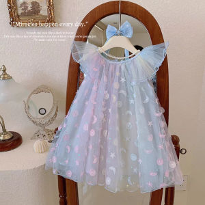 DR72 - Dress Anak Perempuan Korean Girl Baby Puffy Tulle Fairy Gradient Princess