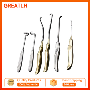 GREATLH Stainless Steel Rib Cartilage Stripper Stripper Pulling Hook Rhinoplasty Surgery Instruments Left and Right Shovel Type