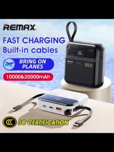 REMAX Portable  10000/20000mAh Built-in Cable 22.5W PD Fast Charge Digital Display CCC Certified Airplane Safe