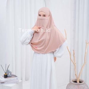 Shamira - French Khimar Jumbo Arafah Jilbab Instan Melayu Syari Tali Cadar Jumbo 3in1 jersey Premium