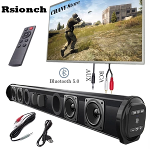 Rsionch Sound Bar Karaoke with Microphone 20W Bluetooth Speaker for Smart TV Videoke Wired and Wireless Mic Soundbar Built-in Subwoofer Echo Home Theater 3D Surround Stereo with LED Light