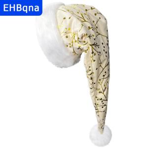 [COD] EHBqna SPORTS หมวกคริสต์มาสลายตุ๊กตาพร้อมขอบขนสัตว์ยาวหมวกตกแต่งคริสต์มาสตกแต่งตามเทศกาล