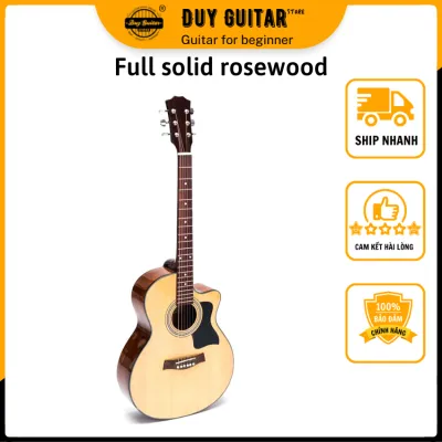 Đàn guitar acoustic DJ120 Gỗ Hồng đào thịt ghi ta dáng A cho âm thanh vang tốt dành cho bạn chơi lâu dài giá rẻ vô đối - Duy Guitar Store