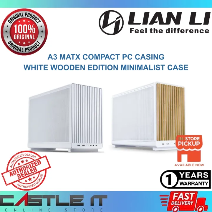 Lian Li A3 mATX Compact PC Casing Black White Wooden Edition Minimalist Case