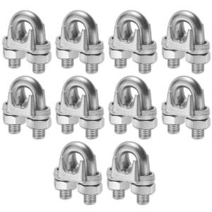10Pcs 20MM Stainless Steel Cable Clamp Wire Clips Electric Fixed Rope Clamps Assortment Kit