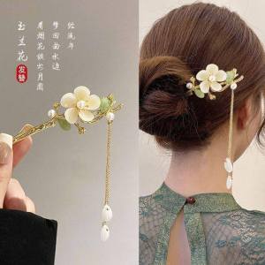 Cucuk Rambut Bunga 🌸 Lily of the Valley Tassel Hair Pin Elegant Chinese Style Updo Hair Stick Women