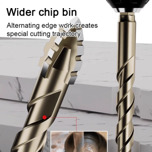 Fouredged serrated ceramic drill bit for concrete tile and glass