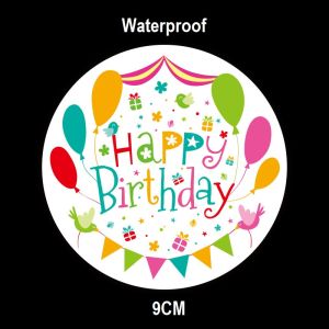 Stiker Hari Jadi 9cm Kalis Air Pelekat Birthday Kanak Kanak Label Terima Kasih Hiasan Parti Sambutan Hari Lahir 9cm Happy Birthday Sticker Label For Gift Box Self Adhesive Kindergarten 9cm生日快乐不干胶贴纸幼儿园标签happy birthday封口贴 H270