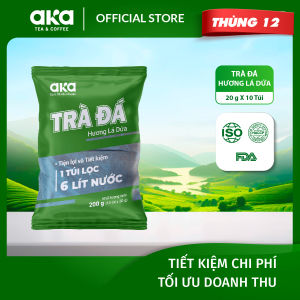 Thùng 12 -Trà đá túi lọc Aka (10 túi x 20g) - Trà xanh đậm vị nguyên liệu pha chế tiện lợi tiết kiệm