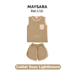 Setelan Piyama Kaos Anak Singlet Set Kutung Sleeveless Combine Two Color Maysara