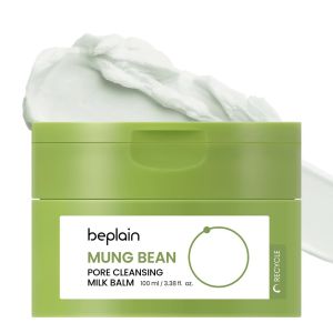 beplain Mung Bean Pore Cleansing Milk Balm Makeup Remover for Sensitive Skin Ceramides Cleansing Balm Non-Greasy Sorbet Texture Korean Skincare 3.38 fl.oz