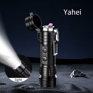 Outdoor Self Defense Multi functional Waterproof Flashlight Arc Charging Windproof