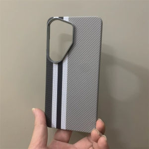 Magnetic Carbon Fiber Texture Case For Samsung S26 S25 S24 S23 Ultra Hard PC Shell Bohemian Style Camera Metal Protection Covers