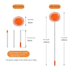 JIYAN2866 1Pcs High-rise Cleaning Supplies Mop Set with Extension Pole 360 Rotatable Cleaning Mop Household Removable Wall Cleaner Mop for Wall Ceiling