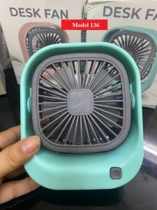 [ hàng loại 1 - quạt mát hơn pin bền hơn ] Quạt tích điện cầm tay để bàn mini 136 3 cấp tốc độ gió êm