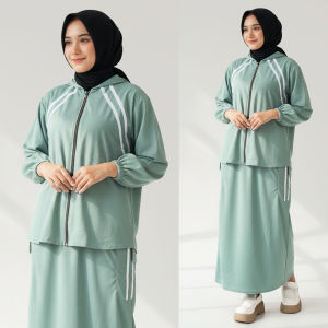 CARLINA Ollan Set Atasan Jaket Dan Rok Kargo Hanover OOTD Setelan Cargo Wanita