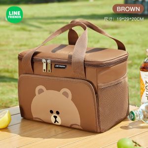 LINE FRIENDS 600D Oxford Cloth Insulated Lunch Bag 10L Large Capacity LFB93