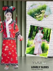 Girls Plaid Outfit Little Purple Rose 2025 Spring and Autumn New Style Palace-Inspired Childrens Traditional Long-Sleeve Cheongsam