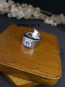 [Bayar di Tempat] CINCIN PRIA SUPER MEWAH AMERICAN DIAMOND - LIMITED STOCK - WARNA SILVER CINCIN TITANIUM ANTI KARAT BATU BERLIAN