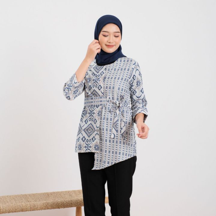BAJU BATIK ATASAN WANITA MODERN BATIK FASHION KANTORAN M L XL XXL