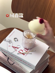 Decorative Toothpick Storage Box with Lid Elegant Bathroom Organizer for Hair Ties and Toiletries Vanity Accessories