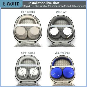 【E-WOITD】 Waterproof Earphone Case Hard EVA Headphone Travel Carrying Case Pouch for WH-1000XM3 MDR-1 AM2 BOSE NC700 MDR-XB950B1 Headphones Protective Shell