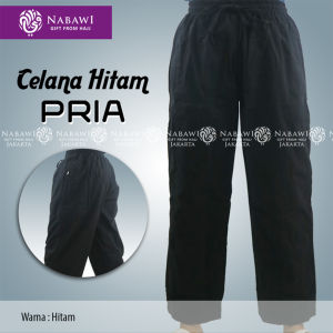 Celana Pria Panjang Hitam Polos Katun Perlengkapan Haji Umroh Murah