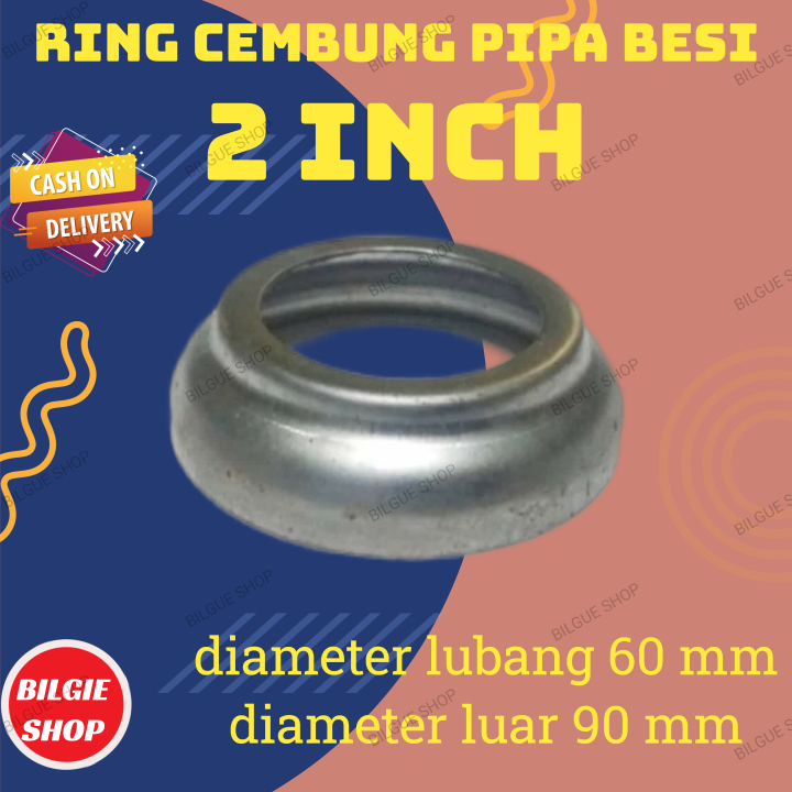 Ring Pipa Uk Inch Kaki Tapak Kring Cembung Aksesoris Ornamen Pintu Pagar Besi Kanopi Railing