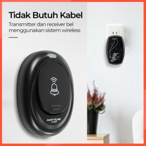 COD TaffHOME Bel Pintu Wireless Door Bell Waterproof EU Plug - FK-D009 / Bell Rumag wireless jarak jauh tanpa pakai listrik kabel jarak jauh / bell pintu rumah colokan listrik bunyi assalamualaikum waterproof anti air 36 Nada