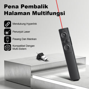 [Stok Siap] Laser Pointer Presenter Wireless USB Pen Laser Presentasi PPT Sinar Merah Pena Presentasi Multimedia Pengajaran PPT Penerima Ganda Type-C/USB Baru yang Dapat Diisi Ulang dengan Lampu Hijau dan Proyeksi Layar