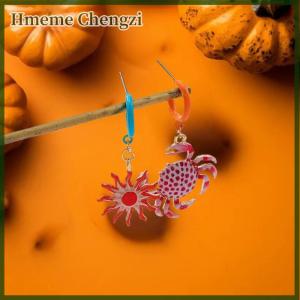 Hmeme 4Pcs set Personalized Trendy Creative Design Alloy Starfish Crab Earring For Women Party Jewelry Gift
