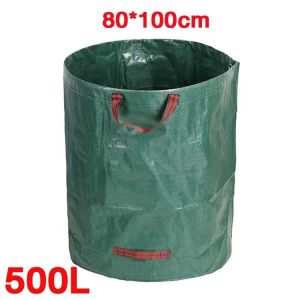 ถุงเก็บเศษใบไม้ในสวน ถุงเก็บกิ่งไม้และใบไม้ ถุงใส่ใบไม้ 60/500Lถุงใส่เศษใบไม้ ถุงใส่ขยะ กิ่งไม้แห้ง ถุงเก็บของเสียจำนวนมากนำกลับมาใช้ใหม่ได้อเนกประสงค์ ถุงใส่เศษใบไม้ กันน้ำ