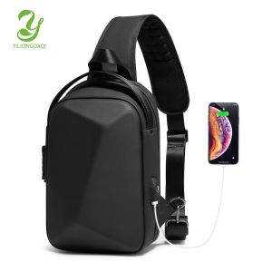 YILIONGDAQI Túi Nam Chống Trộm Túi Đeo Chéo Nam Túi Đeo Chéo Không Thấm Nước Túi Đeo Ngực Túi Đeo Vai Túi Bên Cho Nam Có USB