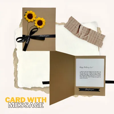 Sunflower Kraft Greeting Card Personalized Card Love Letter Valentines Card Anniversary Card Birthday Card Happy Mothers Day Card Happy Fathers Day Card Christmas Card Monthsary Card Graduation Card Thank You Card