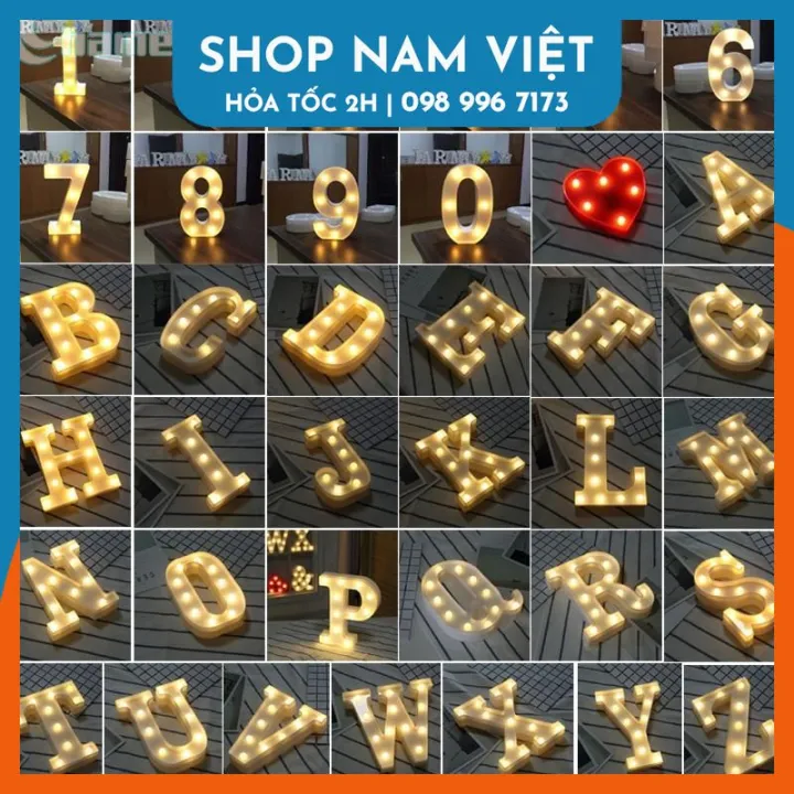 Đèn LED Chữ Cái Loại Lớn 22cm Trang Trí Tiệc Cưới, Sinh Nhật | Lazada.vn