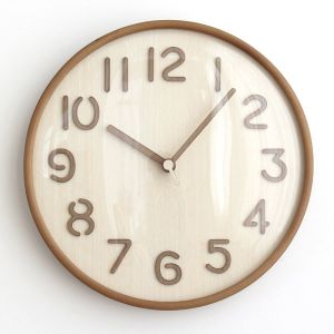 นาฬิกาแขวน seikoนาฬิกาแขวนผนังนาฬิกาแขวน ไม้เนื้อแข็งสไตล์ญี่ปุ่นนาฬิกาแขวนใบ้ห้องนอนนาฬิกาตกแต่งผนัง 3D สามมิตินาฬิกาบั 