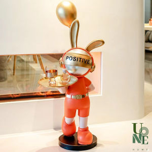 UoneHome พร้อมส่ง H010 ของแต่งบ้าน โมเดลกระต่ายลูกโป่ง ขนาดใหญ่ สไตล์โมเดิร์น รูปปั้นเรซิน โมเดลแต่งบ้าน ของสะสม