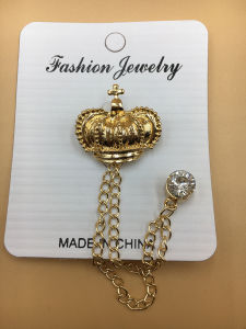 1 Piece Mens Elegant Lapel Pin Badge with Chains Brooch Pin for Suit Tuxedo