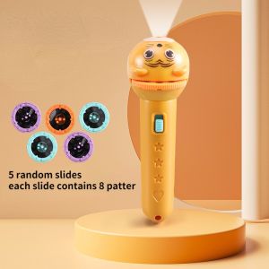 【Hot Sale】Creative Cartoon Animal Fun Luminous Projector Slide Bedtime Toys Baby Handheld Flashlight Projection Torch Lamp Kids Gift Educational Toy