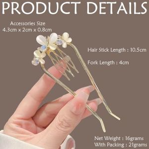 F4 Jepit Rambut Sanggul Tusuk Konde Sirkam Cheongsam New Chinese Style U-Shaped Pearl Hairpin TSU