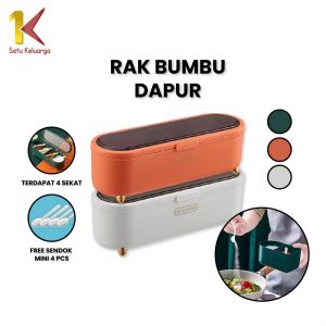 Satu Keluarga Tempat Bumbu Dapur Serbaguna C860 Tempat Penyimpanan Bumbu Dapur Minimalis / Seasoning Storage Box dengan Sendok / Kotak Bumbu Dapur