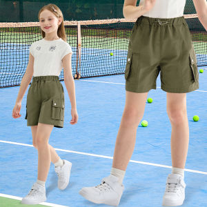 Rolanko Kids Shorts Summer Sports Casual Outdoor Running Lightweight Quick Dry Parachute Pants with Pockets Boys Girls 5-12 Years