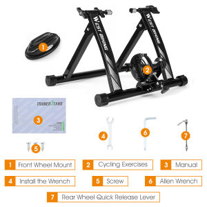 WEST BIKING Indoor Exercise Bike Trainer Home Training Bicycle Trainer Road MTB Bike Trainers Bicycle Magnetic Stand Wheel Tire 26-28/700C Indoor Exercise Equipment