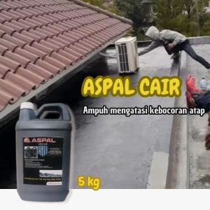 Pelapis cat Aspal Cair 5 Kg Untuk Dak Asbes Genteng Kolam Ikan Talang Air Besi Kayu Anti Rayap
