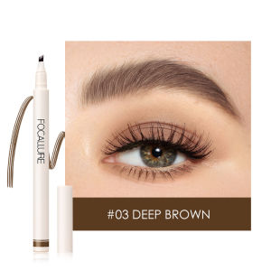FOCALLURE 4 Fork Liquid Eyebrow Pencil Dark Brown 3D Microblading Eye Brow Long Lasting Professional Fine Sketch Eye Pencil
